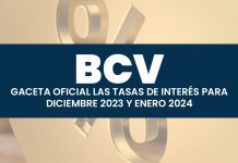 BCV publica en Gaceta Oficial las tasas de interés para diciembre 2023 y enero 2024